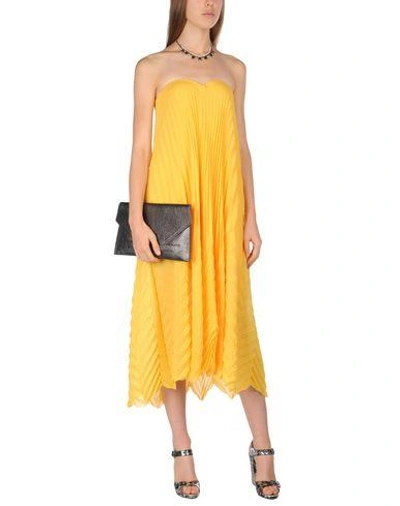 Shop Msgm Knee-length Dresses In Yellow