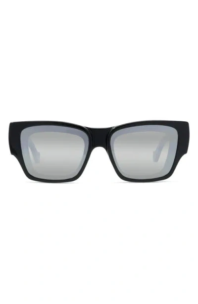 Loewe Signature 56mm Rectangular Sunglasses In Black