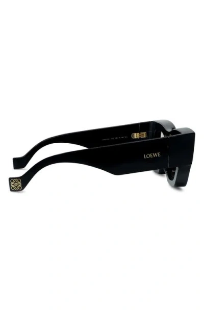 Loewe Signature 56mm Rectangular Sunglasses In Black