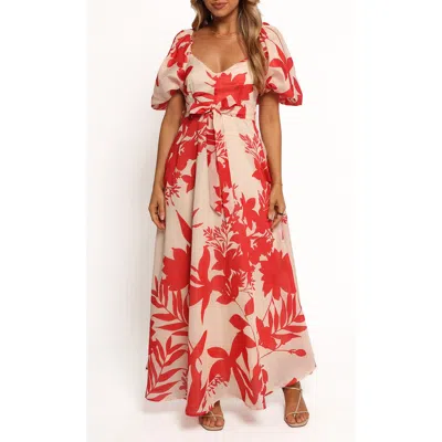 Petal And Pup Petal & Pup Ellery Puff Sleeve Tie Waist Dress In Multi