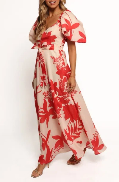 Petal And Pup Petal & Pup Ellery Puff Sleeve Tie Waist Dress In Multi