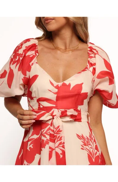 Petal And Pup Petal & Pup Ellery Puff Sleeve Tie Waist Dress In Multi