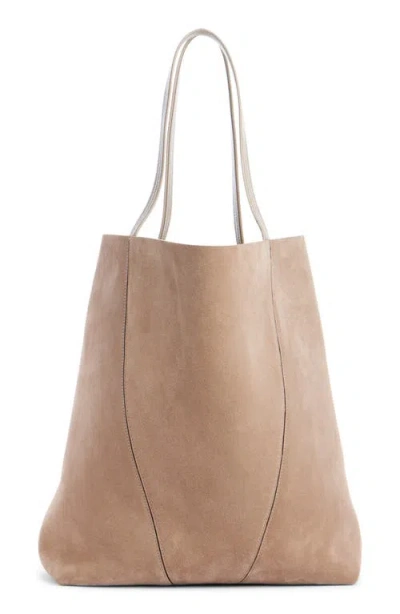 Chloé Spin Suede Large Tote In Gray