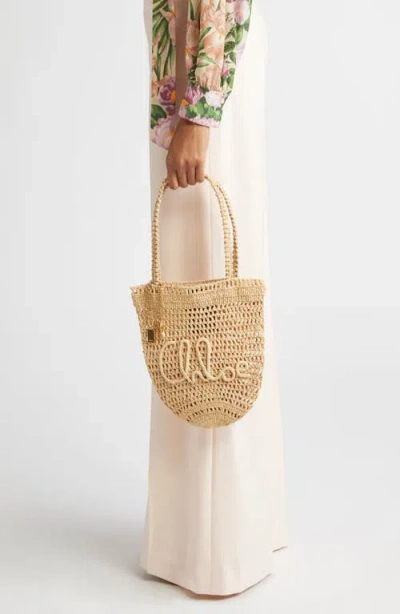 Chloé Chloe Women Raffia Small Summer Banana Shopping Bag In Brown