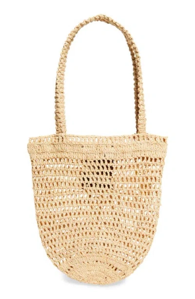Chloé Chloe Women Raffia Small Summer Banana Shopping Bag In Brown