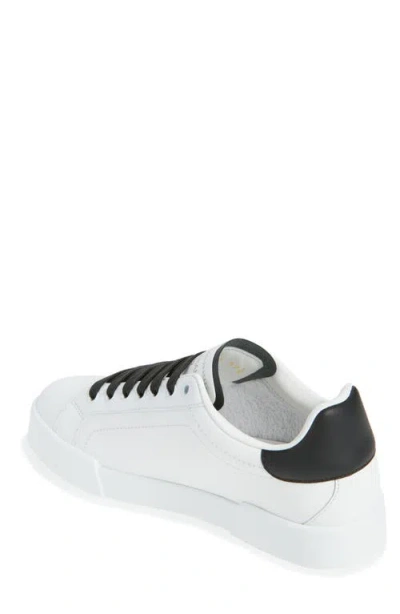 Dolce & Gabbana Calfskin Portofino Light Strobel Sneakers In White