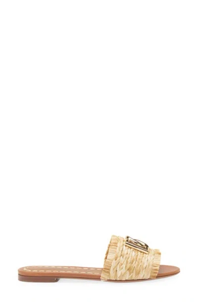 Dolce & Gabbana Rafia Braided Slipper In Neutral