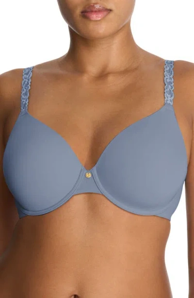 Natori Women's Pure Luxe Custom Coverage Contour Underwire Bra 732080 In Blue
