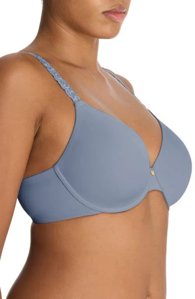 Natori Women's Pure Luxe Custom Coverage Contour Underwire Bra 732080 In Blue