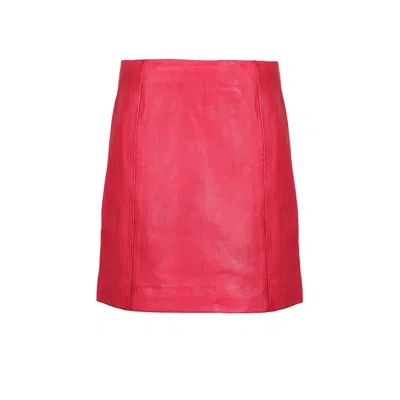 Freaky Nation Women's Leather Mini Skirt Cherry Red