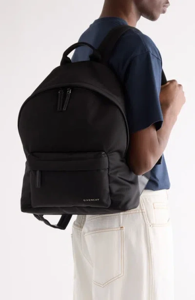 Givenchy Black Backpack With Adjustable Shoulder Straps And Logo On Front In Tech Fabric Man