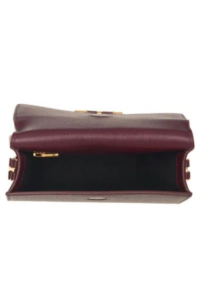 Tom Ford Mini Tara Grained Leather Crossbody Bag In Purple