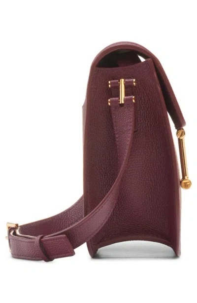 Tom Ford Mini Tara Grained Leather Crossbody Bag In Purple
