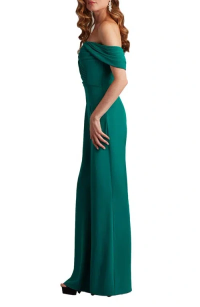 Tadashi Shoji Bos24107y Long Formal Pleated Jumpsuit In Green