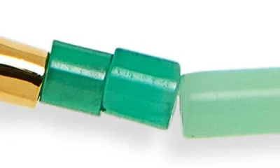 Monica Vinader Womens Delphi Gemstone 18ct Yellow Gold Vermeil And Green Onyx Beaded Bracelet In Blue