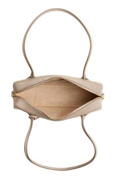 Alaïa Medium Le Teckel Suede East/west Shouder Bag In Gray