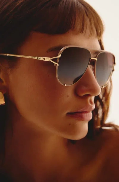 Quay High Key Twist 60mm Gradient Aviator Sunglasses In Blue