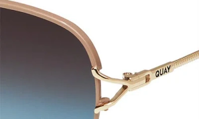 Quay High Key Twist 60mm Gradient Aviator Sunglasses In Blue