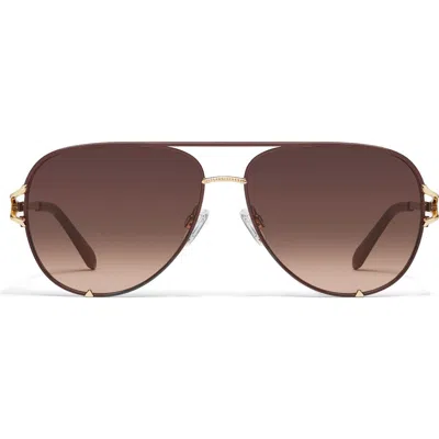 Quay High Key Twist 60mm Gradient Aviator Sunglasses In Brown