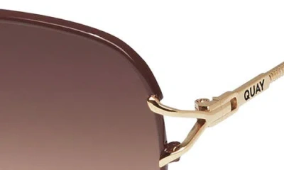 Quay High Key Twist 60mm Gradient Aviator Sunglasses In Brown