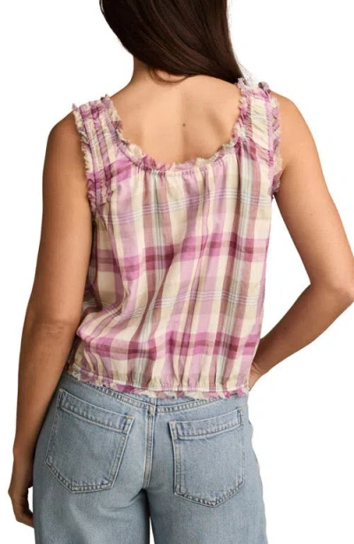 Lucky Brand Women's Ruffle Ruched Tank In Pink