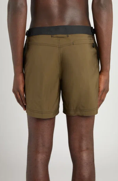 Tom Ford Microcompact Poplin Swim Trunks In Multi