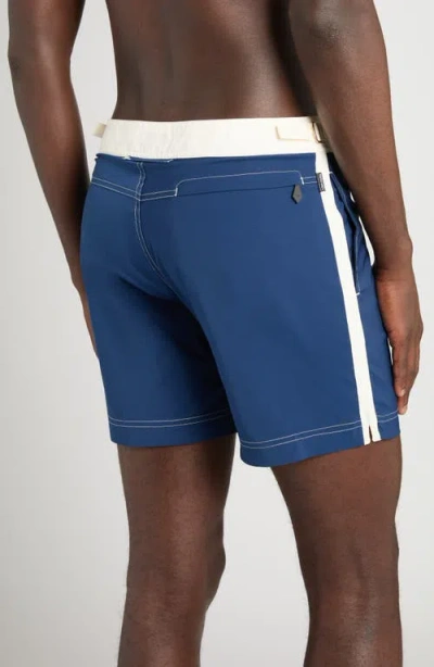 Tom Ford Microcompact Poplin Swim Trunks In Multi