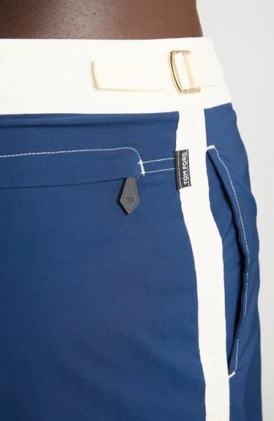 Tom Ford Microcompact Poplin Swim Trunks In Multi
