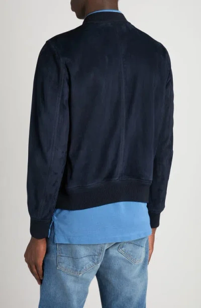 Tom Ford Suede Bomber Jacket In Blue