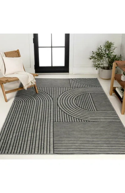 Jonathan Y Zephyr Mid-century Modern Arch Stripe Reversible Machine-washable Indoor/outdoor Area Rug In Pattern