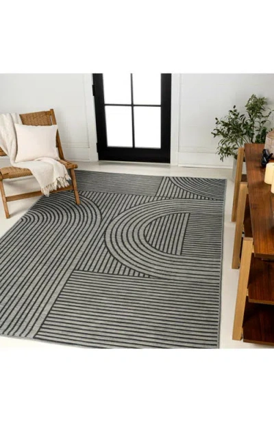 Jonathan Y Zephyr Mid-century Modern Arch Stripe Reversible Machine-washable Indoor/outdoor Area Rug In Pattern