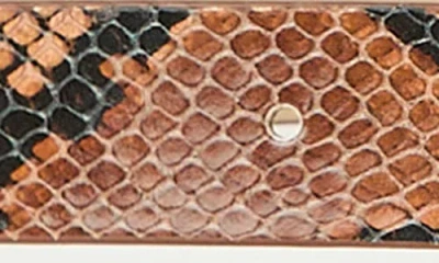 B-low The Belt Milan Python Print Leather Belt In Brown