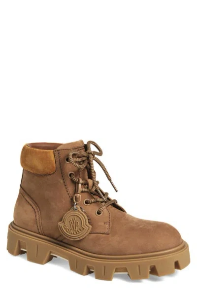 Moncler Peak City Ankle Boots Sneakers Beige In Brown