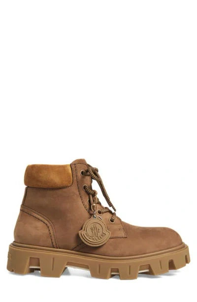Moncler Peak City Ankle Boots Sneakers Beige In Brown