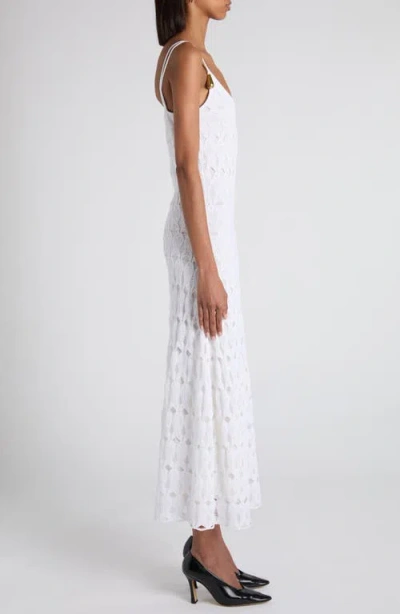 Bottega Veneta Fish Lace Sleeveless Dress In Gray