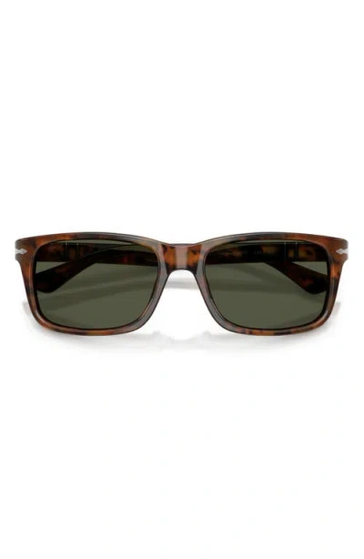 Persol 53mm Rectangular Sunglasses In Green