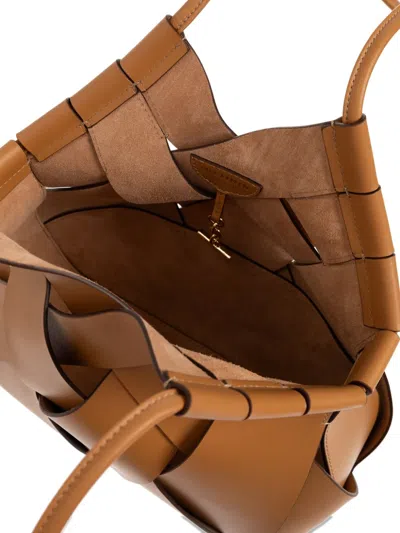 CHARLOTTE 编织皮质手提包