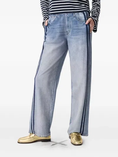 Rag & Bone Rb Miramar Wide Leg Track Jeans In Blue