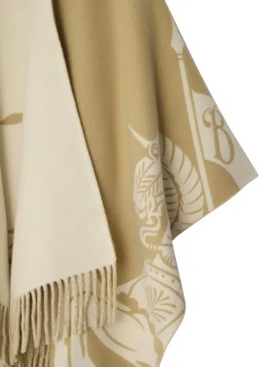 Burberry Ekd Wool Cashmere Cape In Neutral