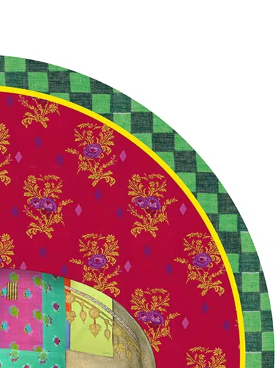 Lisa Corti Elephant Peacock Masonite Placemats (set Of Two) In Red