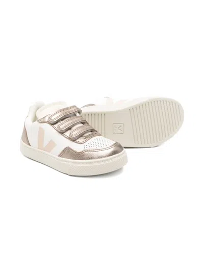 Veja Leather Strap Sneakers In White
