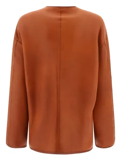 Giovi Reversible Shearling Jacket For Women In Brown