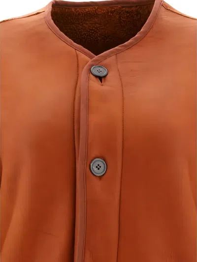 Giovi Reversible Shearling Jacket For Women In Brown