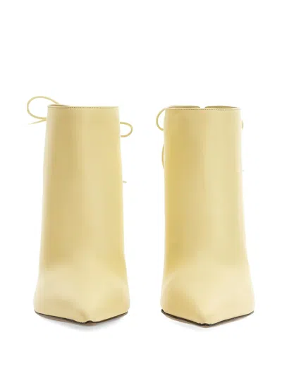 Neous Laced Stiletto Heel Ankle Boots In Yellow