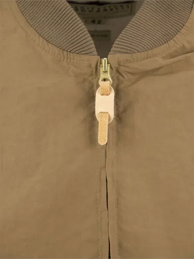 Ceccarelli Cotton Zip-front Bomber Jacket In Brown