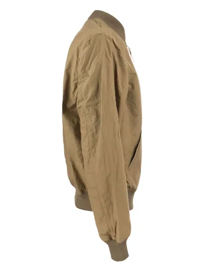 Ceccarelli Cotton Zip-front Bomber Jacket In Brown