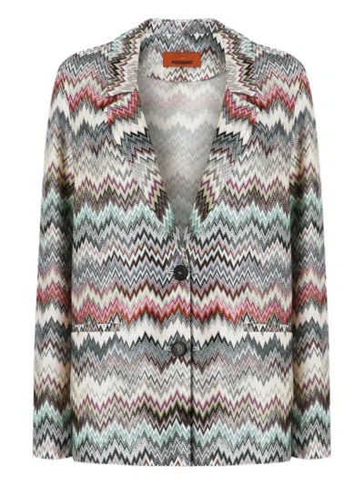 Missoni Single-breasted Blazer With Snake Pattern In Multi