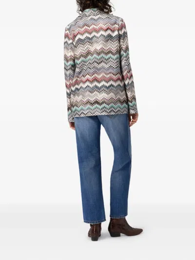 Missoni Single-breasted Blazer With Snake Pattern In Multi