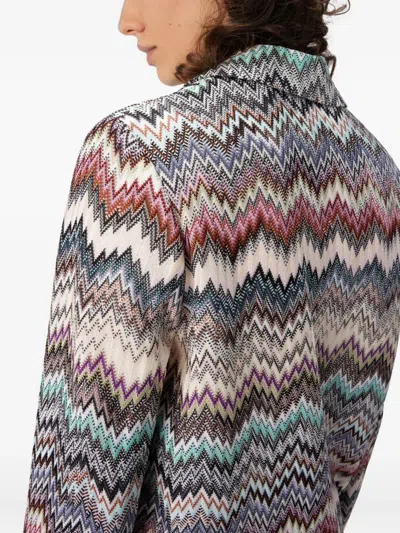 Missoni Single-breasted Blazer With Snake Pattern In Multi