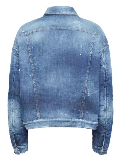 Dsquared2 Long Sleeve Denim Jacket In Blue